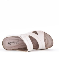 Comfort sandal in faux leather