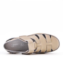 Sandale comfort en simili cuir