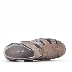 Sandale comfort en simili cuir