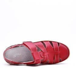 Sandale comfort en simili cuir