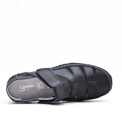 Comfort sandal in faux leather