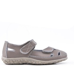 Comfort sandal in faux leather