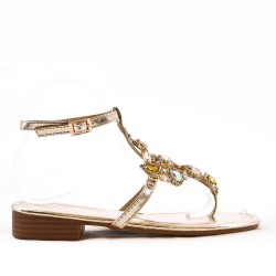 Women Flat sandal with rhinestones