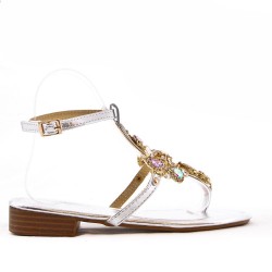 Women Flat sandal with rhinestones