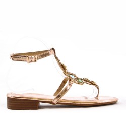 Women Flat sandal with rhinestones