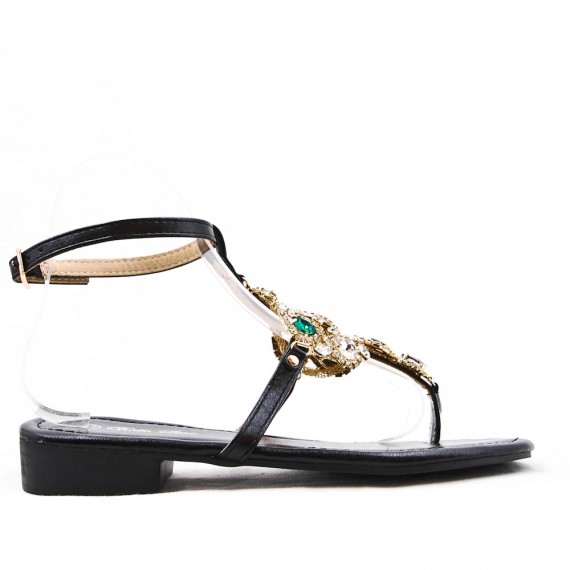 Women Flat sandal with rhinestones