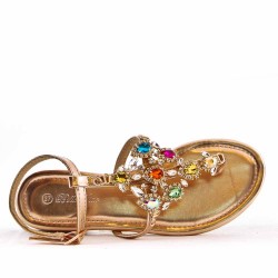 Women Flat sandal with rhinestones