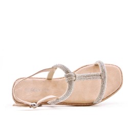 Women Flat sandal with rhinestones