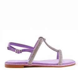 Women Flat sandal with rhinestones