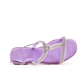 Women Flat sandal with rhinestones