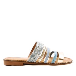 Slide in mixed materials for women