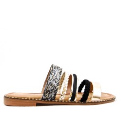 Slide in mixed materials for women