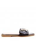 Faux leather slide for women