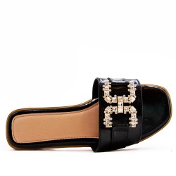 Claquette en simili cuir pour femme