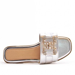 Faux leather slide for women