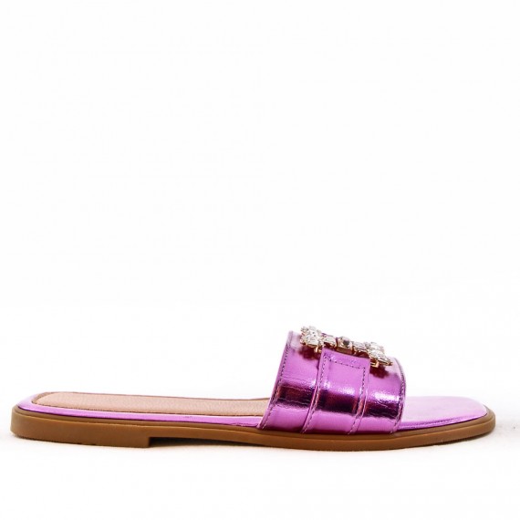 Faux leather slide for women