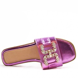 Faux leather slide for women