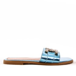 Faux leather slide for women