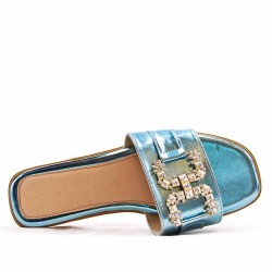 Faux leather slide for women