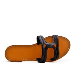 Faux leather slide for women