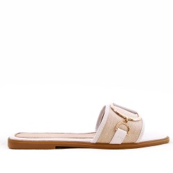 Faux leather slide for women