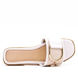 Claquette en simili cuir pour femme