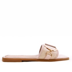 Faux leather slide for women