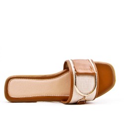 Faux leather slide for women