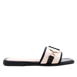 Faux leather slide for women