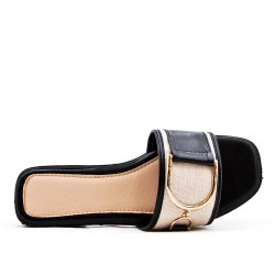 Faux leather slide for women