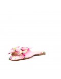 Faux leather slide with floral pattern for women