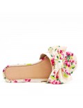 Faux leather slide with floral pattern for women