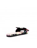 Faux leather slide with floral pattern for women