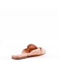 Faux leather slide sandals