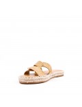 Faux suede slide with espadrille sole for women