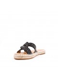 Faux suede slide with espadrille sole for women
