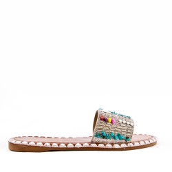 Faux suede slide for women