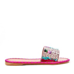 Faux suede slide for women