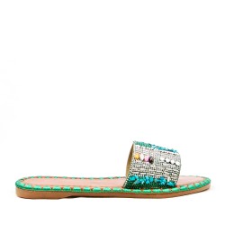 Faux suede slide for women