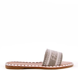 Slide in mixed materials for women