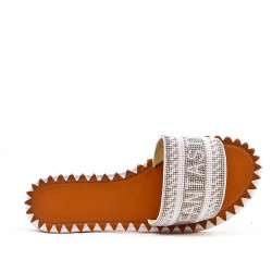 Slide in mixed materials for women