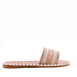 Slide in mixed materials for women