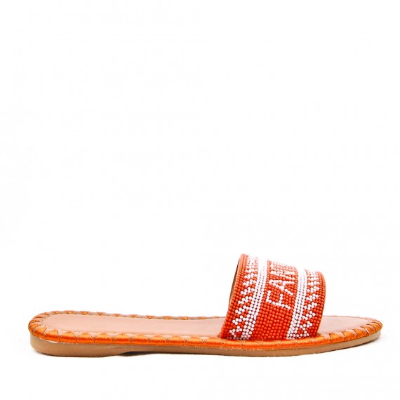 Slide in mixed materials for women