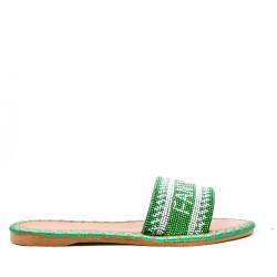 Slide in mixed materials for women