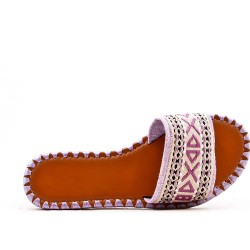 Slide in mixed materials for women