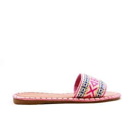 Slide in mixed materials for women