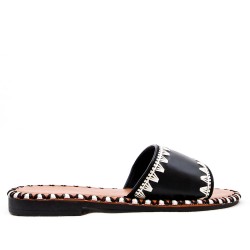 Faux leather slide for women