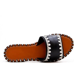 Faux leather slide for women