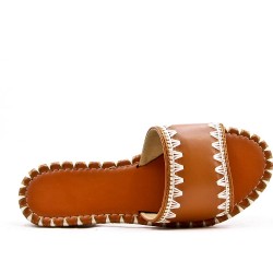 Faux leather slide for women