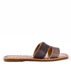 Slide in mixed materials for women